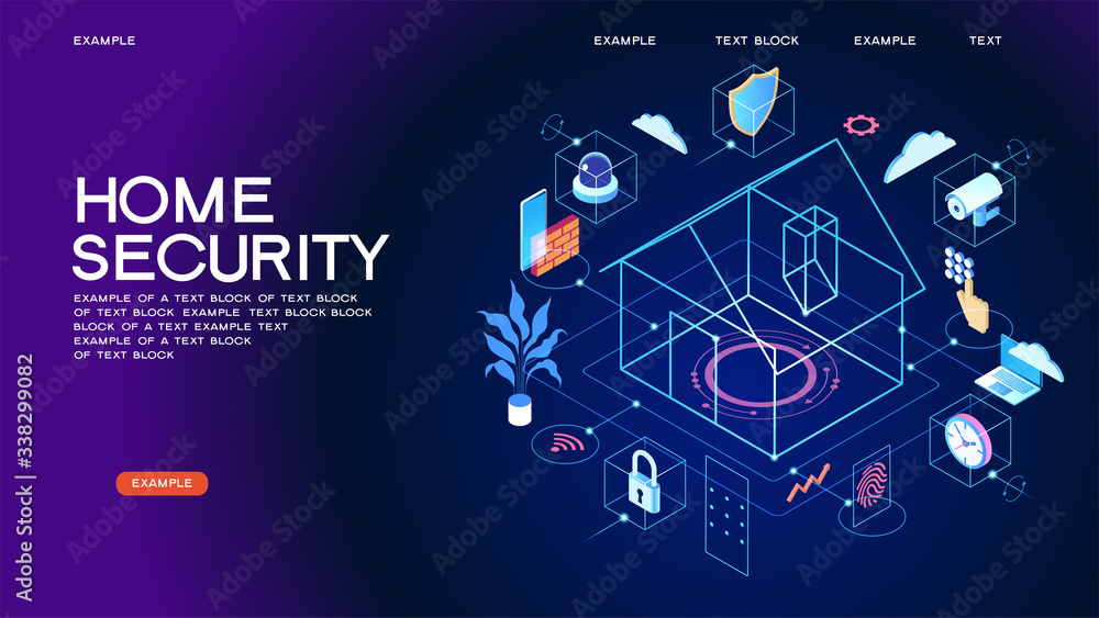Aufkleber security control concept. secure infographic. concept with technology system. 3d isometric vector il