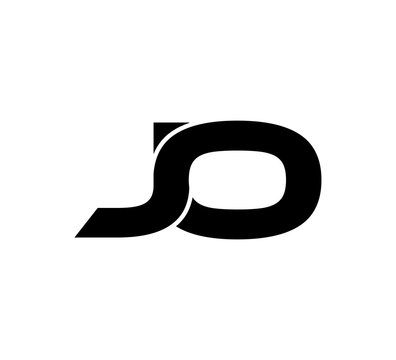 Initial 2 letter Logo Modern Simple Black JO