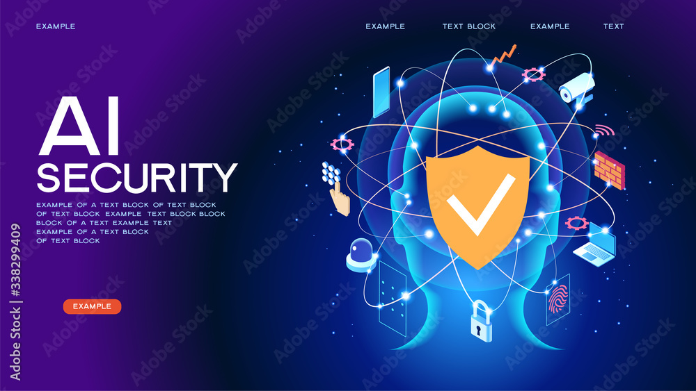 Aufkleber security control concept. secure infographic. concept with technology system. 3d isometric vector il