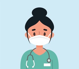 Fototapeta premium Female doctor with face mask