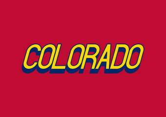 Colorado text with yellow and blue typography design elements