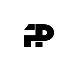 Initial 2 letter Logo Modern Simple Black IP