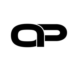 Initial 2 letter Logo Modern Simple Black OP