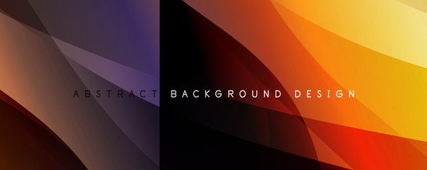 Wave liquid style lines with shadows and light on gradient background