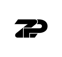 Initial 2 letter Logo Modern Simple Black ZP
