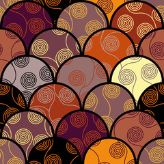 Ornamental pattern in ffish scale style. Vector image. © kastanka