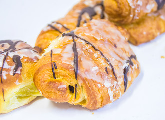 the real pastry, pastries prepared in the artisan laboratory, croissants with various flavors