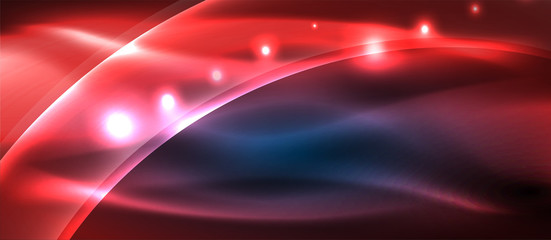 Abstract background. Shiny design neon waves with light effects, techno trendy design. Vector Illustration For Wallpaper, Banner, Background, Card, Book Illustration, landing page