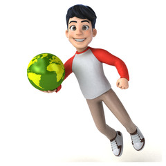 Fun 3D Asian teenager with a manga style