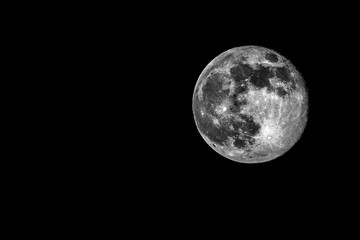 Super moon on black background