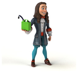 3D Illustration of a cartoon man in historical baroque costume