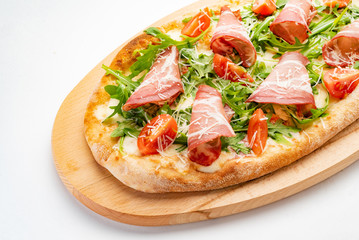 tasty pizza on the white background