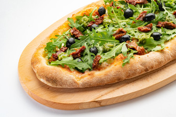 tasty pizza on the white background