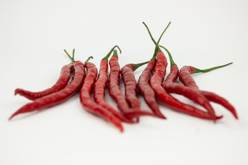 Red chilli pepper on whhite background