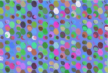 Light Multicolor, Rainbow vector background with curved circles.