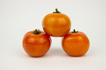 orange tomatoes with white background