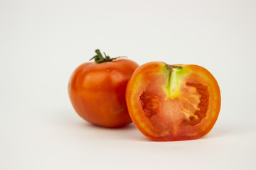 orange tomatoes with white background