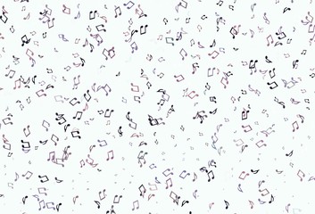 Light colorful vector background with music symbols.