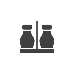 Ketchup and mustard sauce bottles vector icon. filled flat sign for mobile concept and web design. Mayo and ketchup jar glyph icon. Symbol, logo illustration. Vector graphics