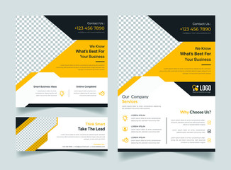 Corporate flyer, social media post, Facebook banner, cover template bundle