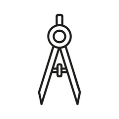 Drafting compass icon vector on white background
