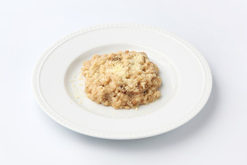 ポルチーニ茸 リゾット 米料理 白背景