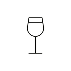 Wine glass icon vector on white background