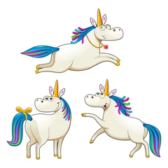 Deurstickers Group of funny unicorns © ddraw