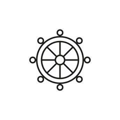 Obraz premium Ship wheel icon vector on white background