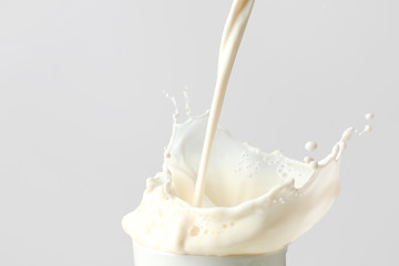 Splash of milk on light background
