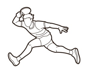 Ping Pong player, Table tennis action cartoon graphic vector