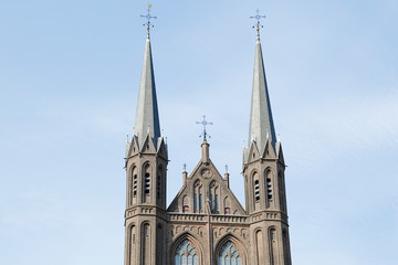 Fototapeta na wymiar View of De Krijtberg Kerk, a Roman Catholic church dedicated to St Francis Xavier located in Amsterdam, The Netherlands