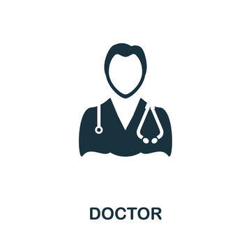Doctor icon set. Four elements in diferent styles from medicine icons collection. Creative doctor icons filled, outline, colored and flat symbols