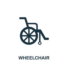 Fototapeta na wymiar Wheelchair icon set. Four elements in diferent styles from medicine icons collection. Creative wheelchair icons filled, outline, colored and flat symbols