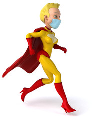 3D Illustration of a superhero with a mask