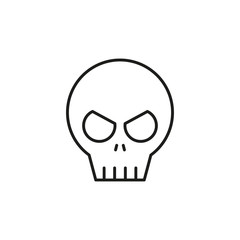 Skull icon vector white background