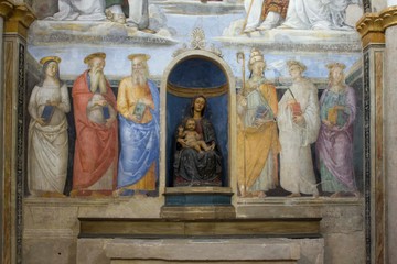 fresco painted by Raffaello and Perugino inside the Chapel of San Severo in Perugia, Italy