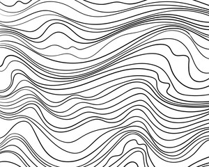 Wave lines pattern. Black wavy lines isolated on white background. Abstract vector texture for graphic design