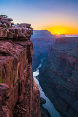 scenic view of Toroweap overlook at sunrise  in north rim, grand canyon national park,Arizona,usa.
