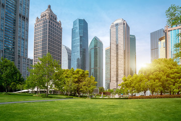 Obraz premium Modern architectural landscape of Lujiazui, Shanghai