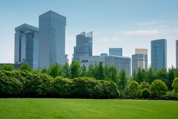 Obraz premium Modern architectural landscape of Lujiazui, Shanghai