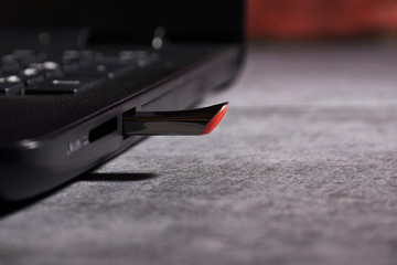 USB memory stick connection into laptop