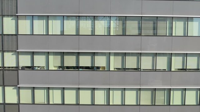 A view of the glass windows of the buildings in Tokyo Japan