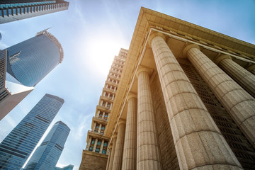 Modern architectural landscape of Lujiazui, Shanghai