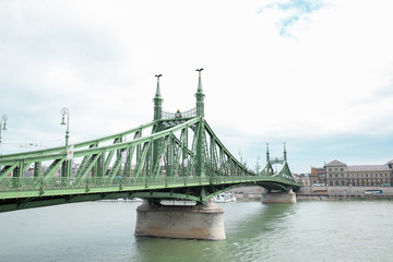 Liberty Bridge or Freedom Bridge in Budapest, Hungary
