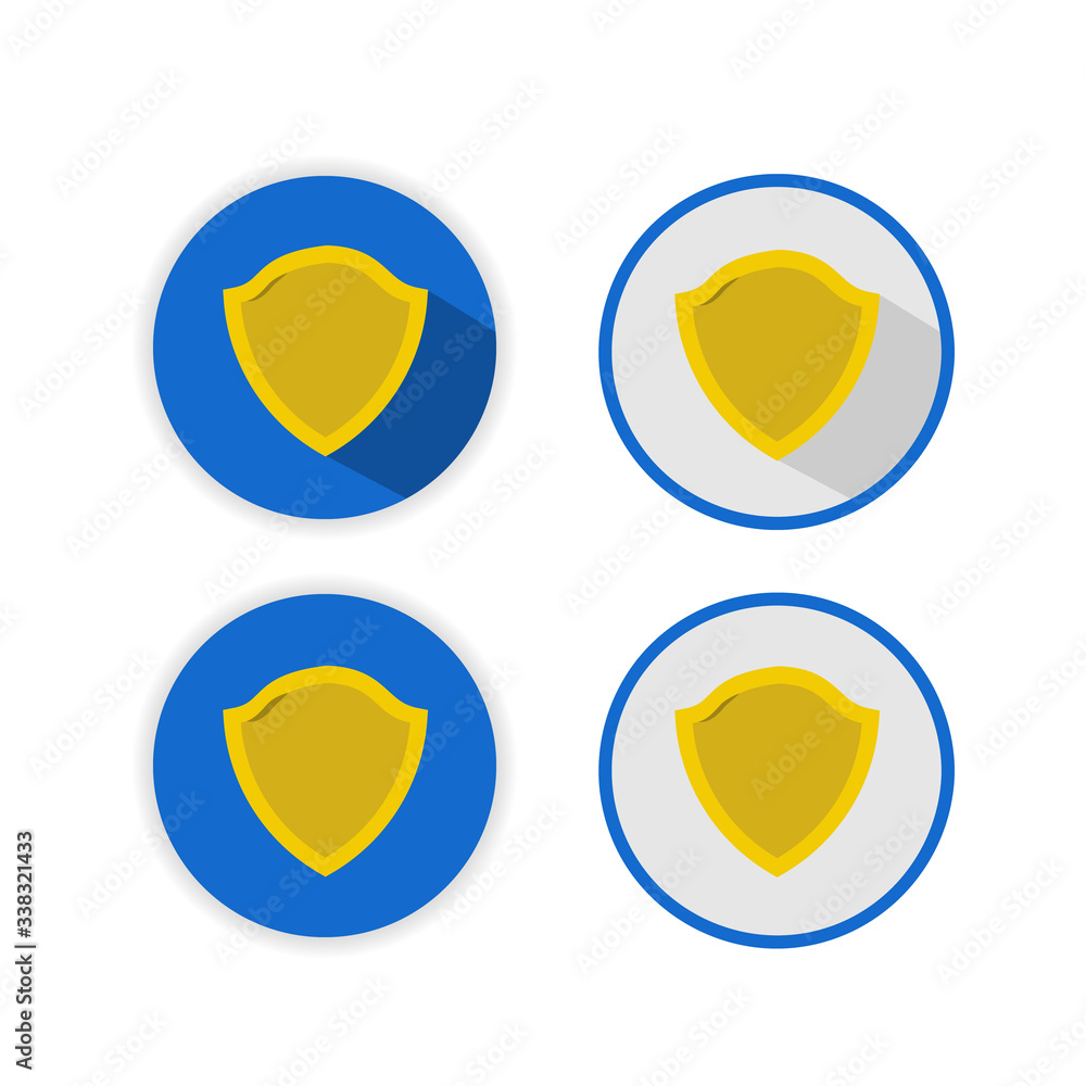 Poster set icon security collection on eclipse shape isolated on white background