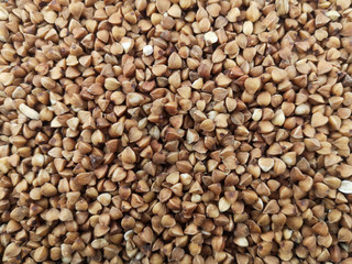 Brown buckwheat is an abstract background, texture.