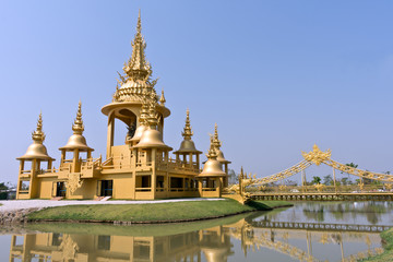 Golden Temple at Wat Rong Khun (White Temple), Chiang Rai, North Thailand, Asia