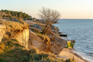 The sea destroys the old forts.