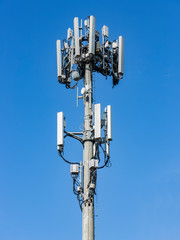 A mobile telecommunication cell tower for wireless internet connection  